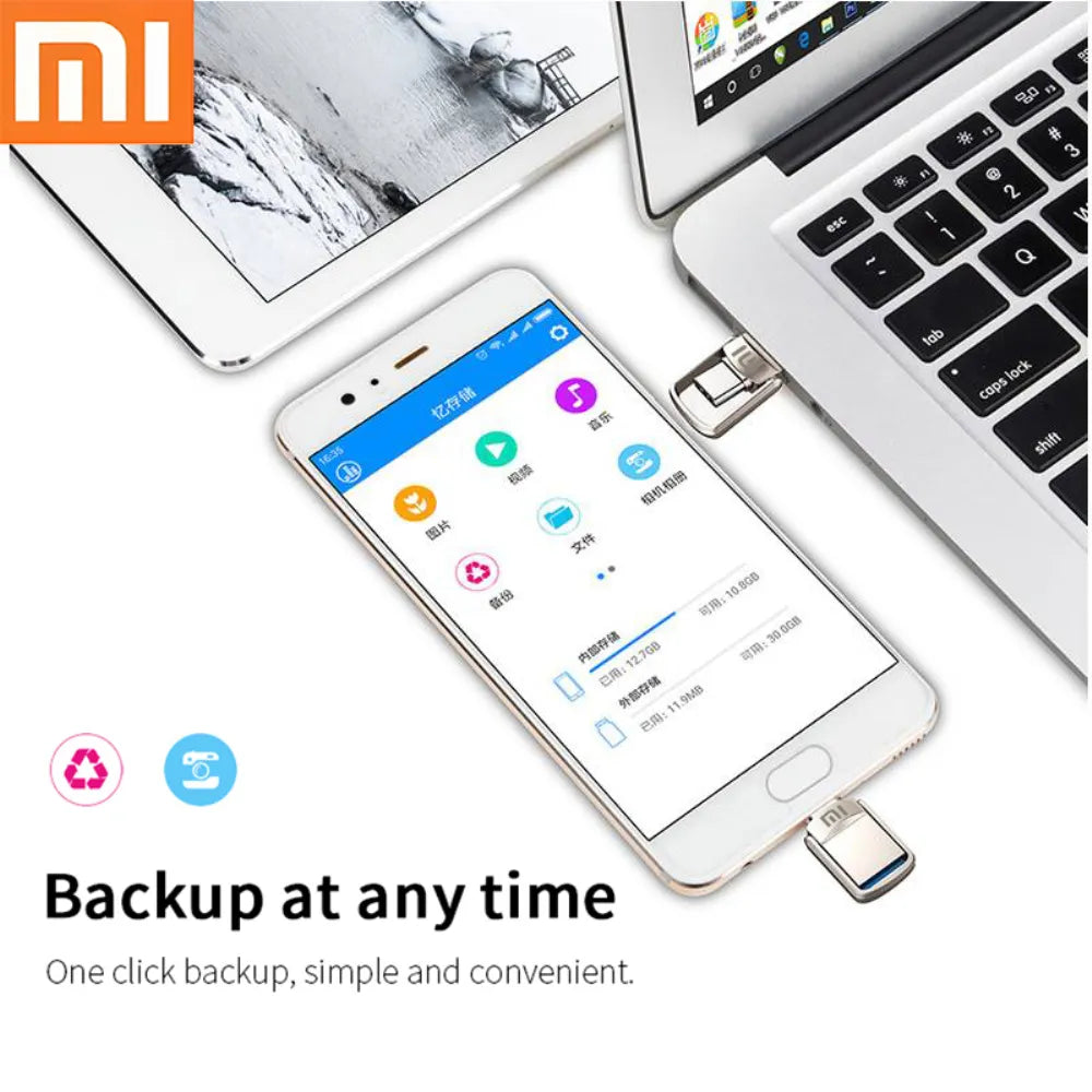 Xiaomi U Disk 2TB 1TB 256GB128G 512GB USB 3.1 Type-C Interface Mobile Phone Computer Mutual Transmission Portable USB Memory